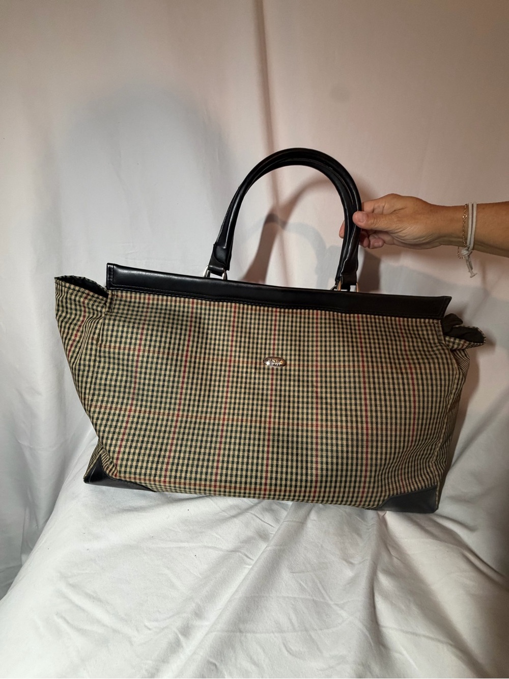 Vintage Diane von Furstenberg DVF Plaid Weekender Travel Bag Carry On Badanco